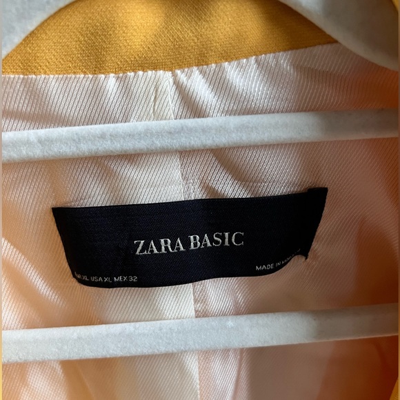 Zara Basic Golden Yellow Long Blazer sz XL - Picture 3 of 11